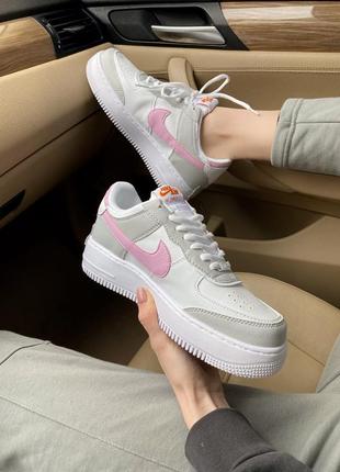 Шикарные женские кроссовки nike air force shadow grey3 фото