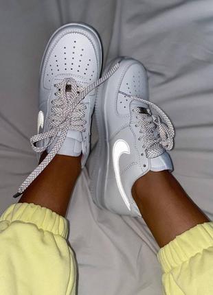 nike DX2653 air force🆕шикарные женские кроссовки🆕белые рефлективные найк🆕жіночі кросівки🆕3 фото