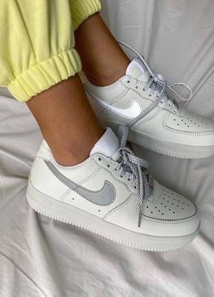 nike DX2653 air force🆕шикарные женские кроссовки🆕белые рефлективные найк🆕жіночі кросівки🆕8 фото