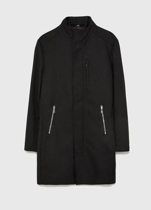Черное пальто zara