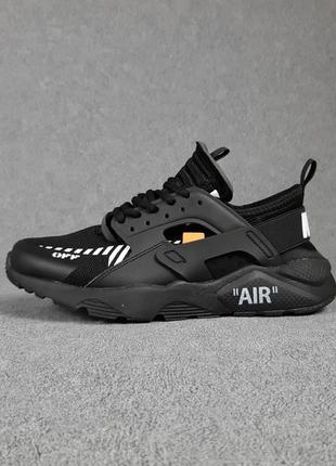 Чоловічі кросівки nike huarache off white чорні / чоловічі кросівки найк чорні