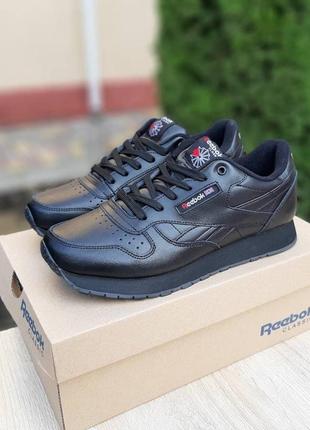 Мужские кроссовки reebok classic черные / smb