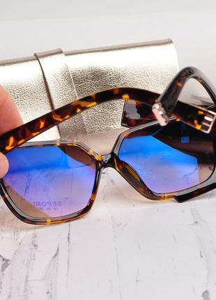 Солнцезащитные очки с бантиком леопардовые 260063 фото