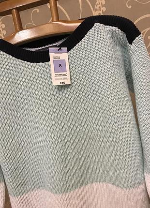 Нереально красивый и стильный брендовый вязаный свитер-оверсайз..100% коттон.4 фото