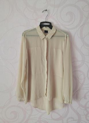 Бежевая прозрачная рубашка