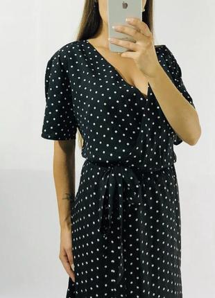 Сукня міді в горошок на запах new look2 фото