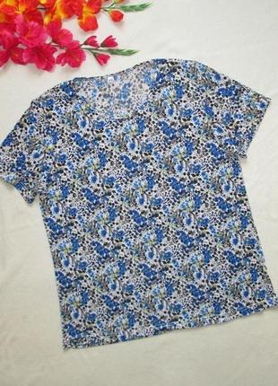 Классная мягусенькая стрейчевая лёгкая футболка батал в цветочный принт zeeman1 фото