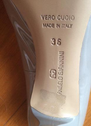 Італійські білі лакові туфлі angelo giannini4 фото
