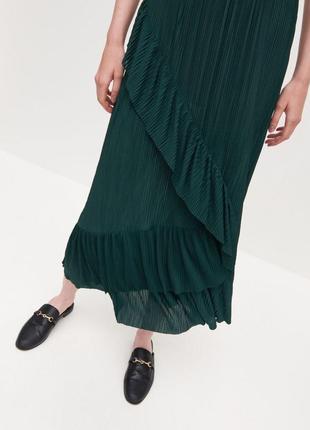 Плиссированная юбка макси с воланами зеленка бренд l-xxxl3 фото