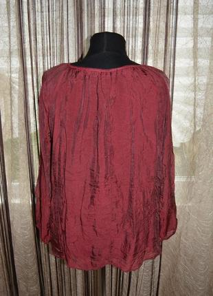 Натуральная нарядная стройнящая моделирующая блуза, шелк, кружево, вискоза, полоски2 фото