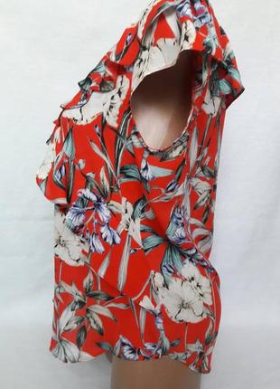 Воздушная блуза с рюшами wallis  в цветочный принт.4 фото