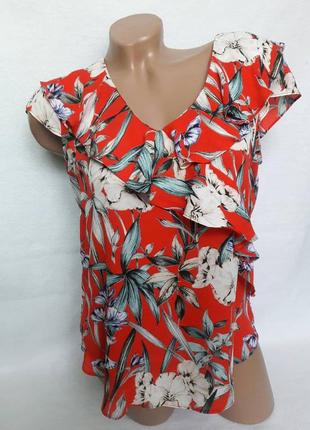 Воздушная блуза с рюшами wallis  в цветочный принт.3 фото