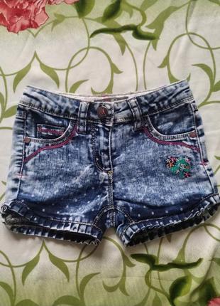 Нарядные джинсовые шорты для девочки 2-4 года