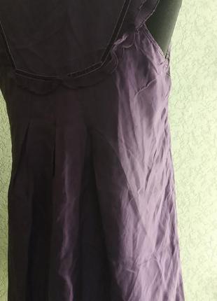 Повністю шовкове чудове плаття фіолетову warehouse з рюшами лялькове7 фото
