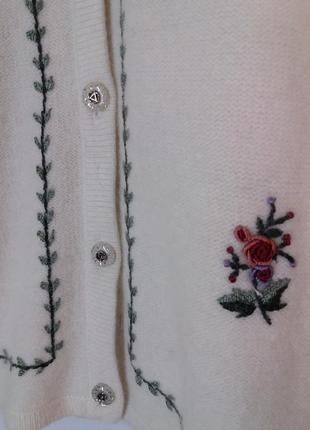 Прекрасный кардиган пиджак с вышивкой цветы большой размер от бренда roman7 фото