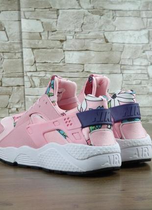 Air huarache pink flower bloom рожеві кросівки найк весна літо осінь з квіточками цветочный принт розовые кроссовки6 фото