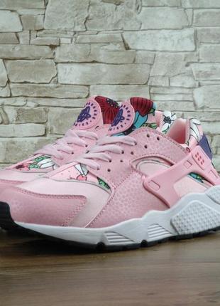 Air huarache pink flower bloom рожеві кросівки найк весна літо осінь з квіточками цветочный принт розовые кроссовки2 фото