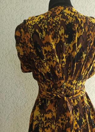 Платье винтажное интересный принт багряный ретро миди вискоза5 фото