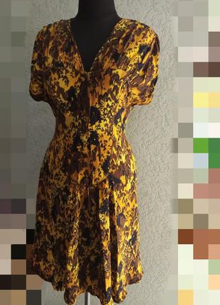 Платье винтажное интересный принт багряный ретро миди вискоза2 фото