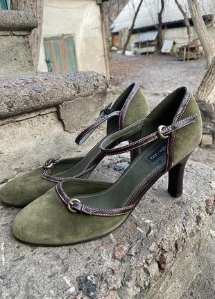 Туфлі замша зелені. style & co