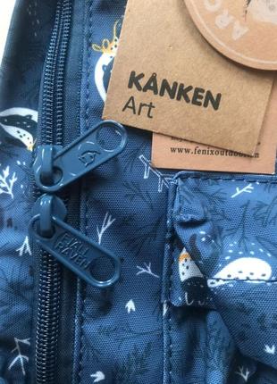 Рюкзак fjallraven kanken art blue купити фьялравен канкен синій з єнотами6 фото