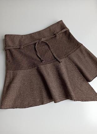Стильная асимметричная юбка мини с содержанием шерсти
