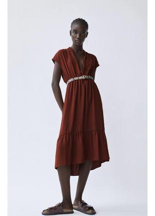 Сукня міді zara з поясом