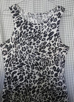 Платье сарафан divided леопардовый открытые плечи2 фото