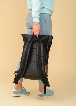 Рюкзак roll top / трендовий жіночий чорний  рюкзак / рюкзак для ноутбука /женский рюкзак4 фото