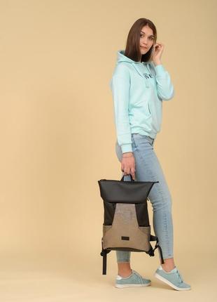 Рюкзак roll top / трендовий жіночий чорний  рюкзак / рюкзак для ноутбука /женский рюкзак5 фото