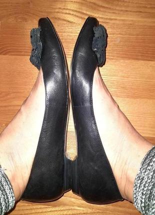 Новые балетки туфли  черные с бантом кожа nine west размер 37,5 стелька 25 см.2 фото