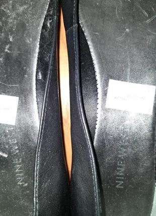 Новые балетки туфли  черные с бантом кожа nine west размер 37,5 стелька 25 см.5 фото