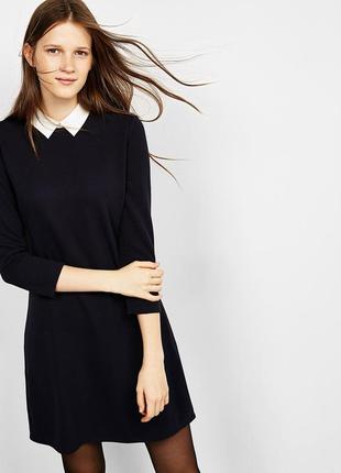 Классическое верное платье с белым воротником bershka