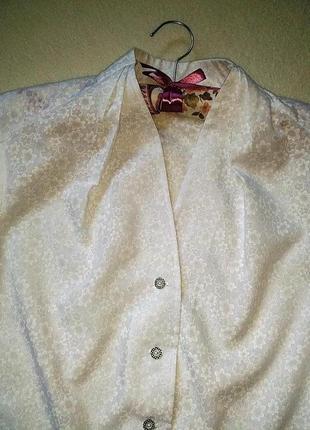 Белоснежная блузка оригинального фасона из батиста, размер s3 фото