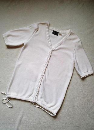 Літній піджак на короткому рукаві з бавовни колір айворі, bonprix, розмір s