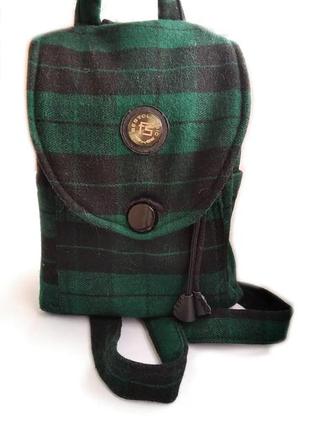 Стильний рюкзак в чорно-зелену клітку2 фото