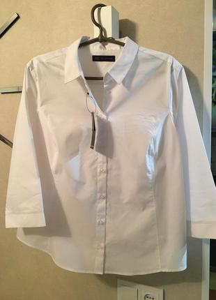 Фирменная белая рубашка классическая размер l-xl