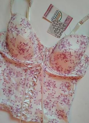 80в/75с романтичный ультра комфортный моделирующий хлопковый пеньюар неглиже с чашками