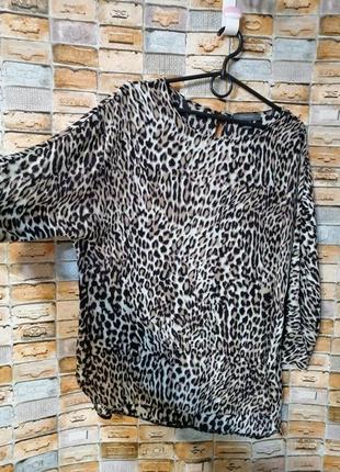 Блуза оверсайз с леопардовым принтом2 фото