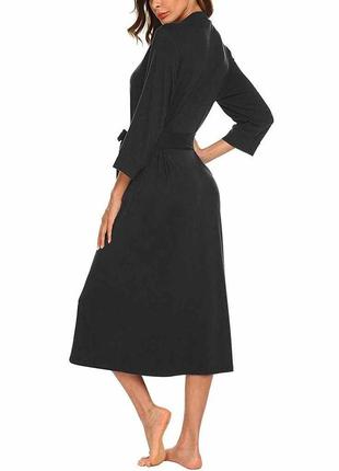 Жіночий чорний трикотажний халат george з довгим рукавом