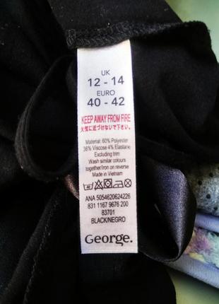 Женский черный трикотажный халат george с длинным рукавом5 фото
