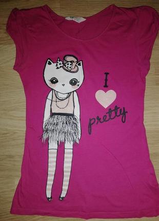 Футболка для девочки легкая, h&m р. 10-12/140-152