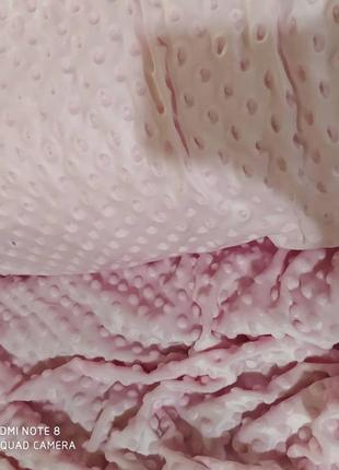 Тканина ткань плюш мінкі минки дроп рожевий велсофт махра4 фото