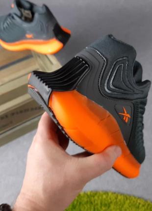 Чоловічі кросівки Reebok BIG HURTBLACK WHITE (сірі, помаранчеві)6 фото
