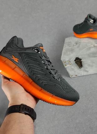 Чоловічі кросівки Reebok BIG HURTBLACK WHITE (сірі, помаранчеві)3 фото
