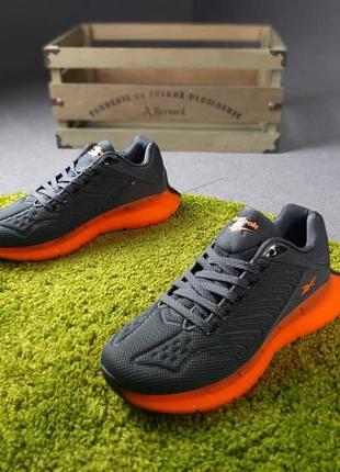 Чоловічі кросівки Reebok BIG HURTBLACK WHITE (сірі, помаранчеві)7 фото