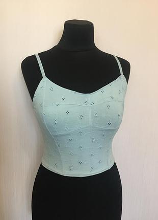 Топ, кроп-топ нежно голубой, майка