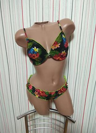 Раздельный яркий купальник цветы esmara, раздельный купальник в цветы