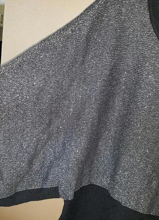 Чорний светр кімоно c контрастною білою облямівкою по контуру (оверсайз)7 фото