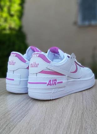 Женские кроссовки nike air force 1 shadow белые с розовым / жіночі кросівки3 фото